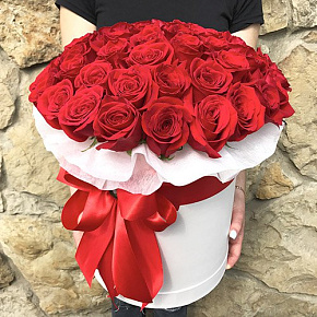 Шляпная коробка с 51 розой Голландия