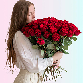 Красные розы Голландия 90 см шт.