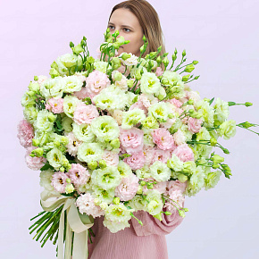 51 фисташковая и розовая эустома