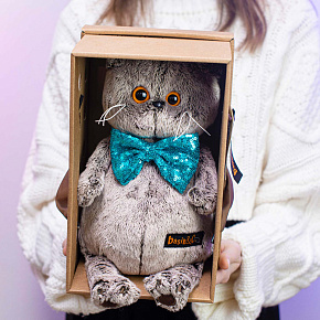 Кот Басик с бирюзовым бантом