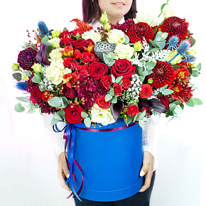 Шляпная коробка "Красный бархат"