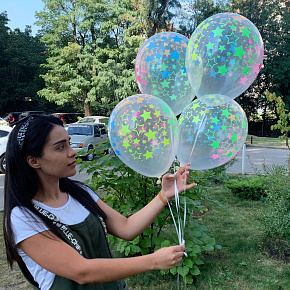 Гелиевый шар "Звезды" 1 шт.