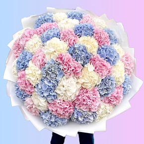 Большой букет из 51 гортензии